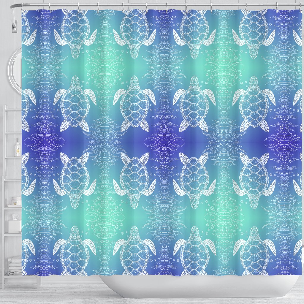 Sea Turtle Draw Shower Curtain
