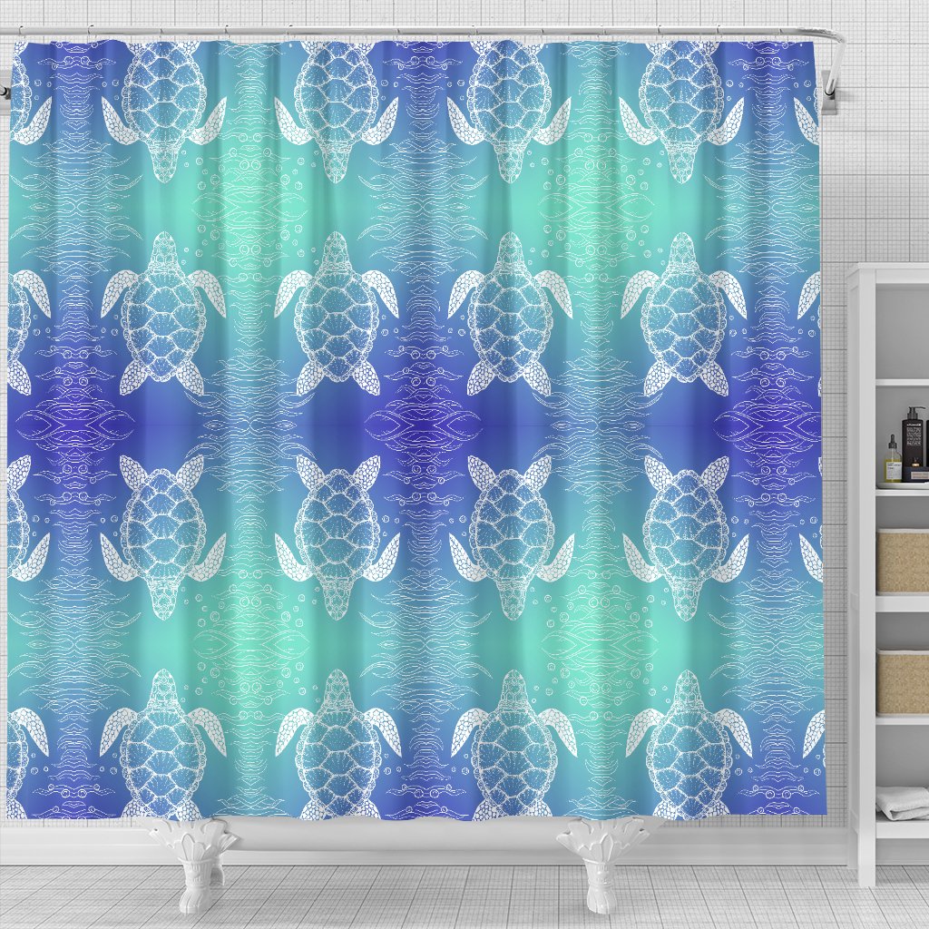 Sea Turtle Draw Shower Curtain