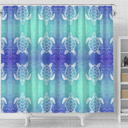 Sea Turtle Draw Shower Curtain