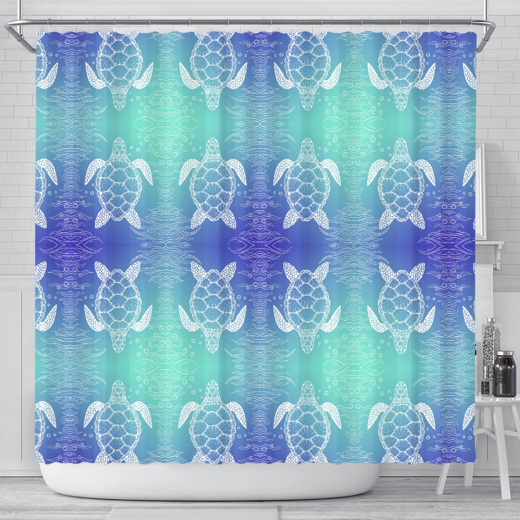 Sea Turtle Draw Shower Curtain