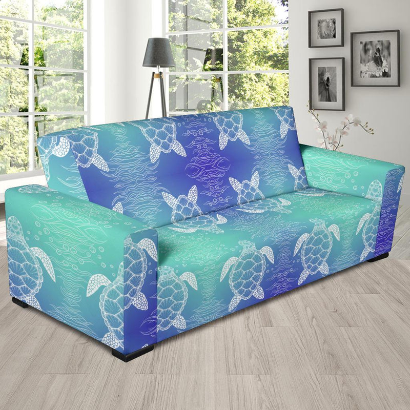 Sea Turtle Draw Sofa Slipcover-JORJUNE.COM