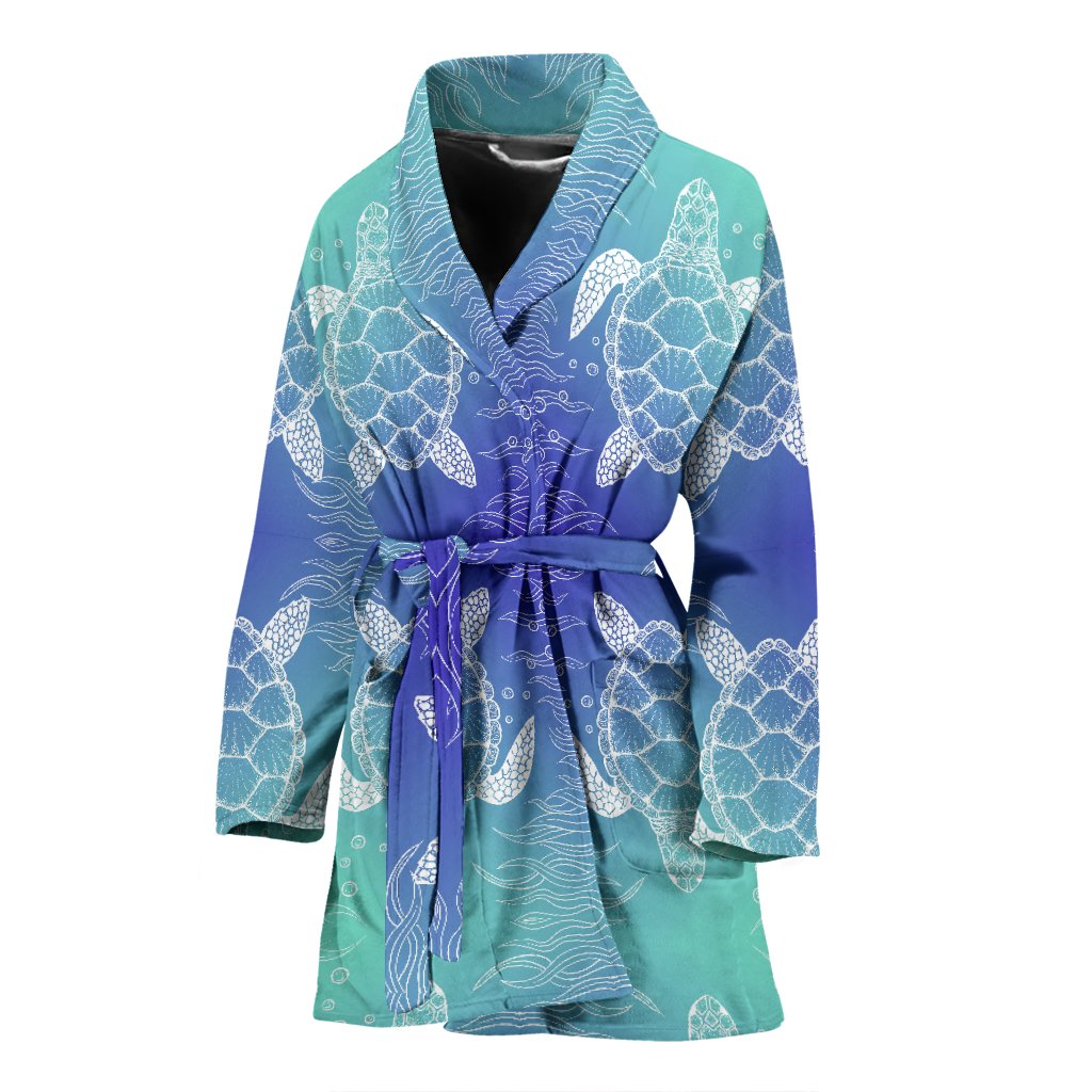 Sea Turtle Draw Women Bathrobe – JorJune