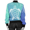 Sea Turtle Draw Women Casual Bomber Jacket