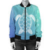 Sea Turtle Draw Women Casual Bomber Jacket