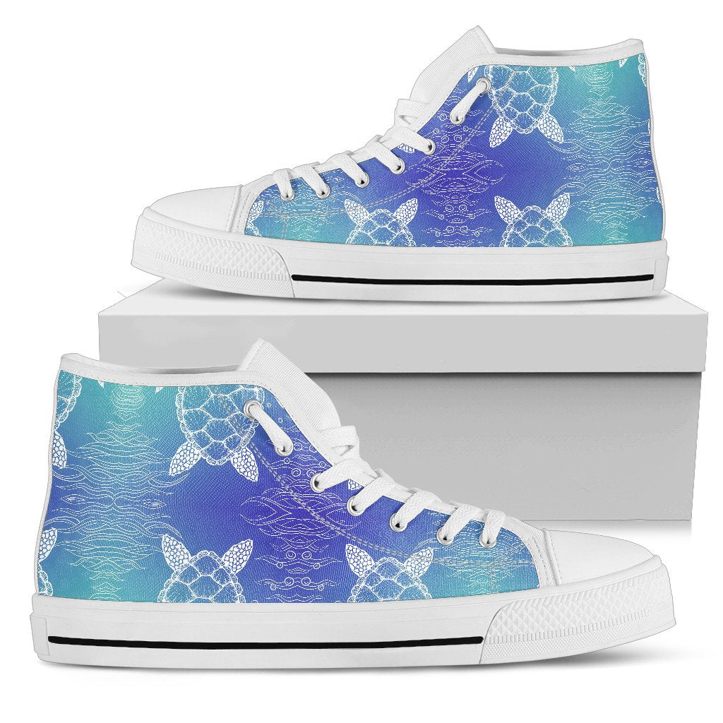 Sea Turtle Draw Women High Top Shoes