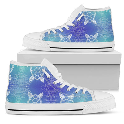 Sea Turtle Draw Women High Top Shoes