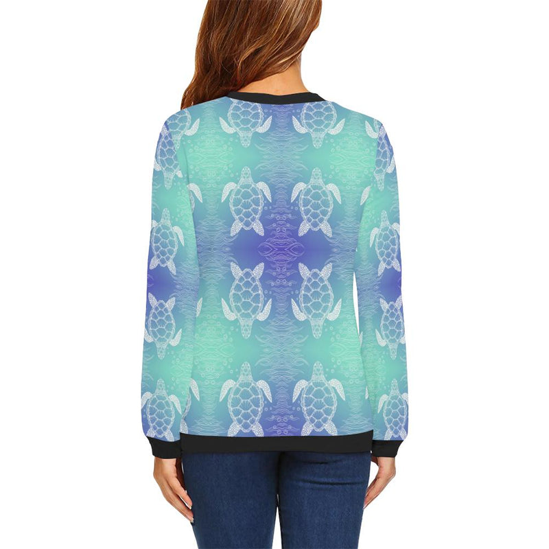 Sea Turtle Draw Women Long Sleeve Sweatshirt-JorJune