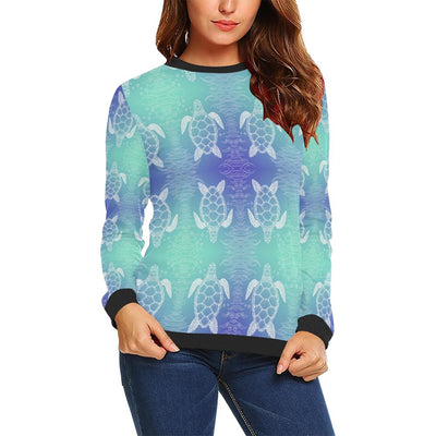 Sea Turtle Draw Women Long Sleeve Sweatshirt-JorJune