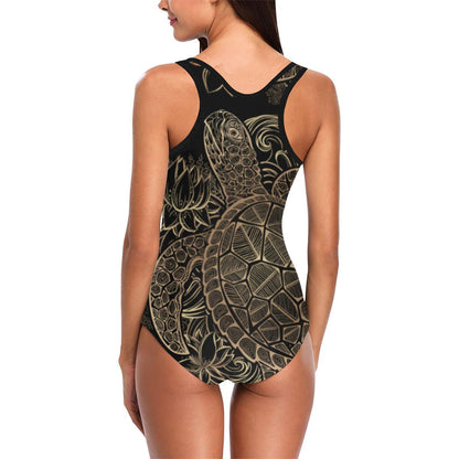 Sea Turtle Hawaiian Women One Piece Swimsuit