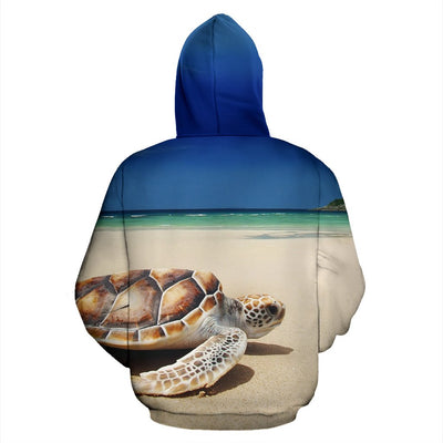 Sea Turtle on the Beach All Over Print Hoodie