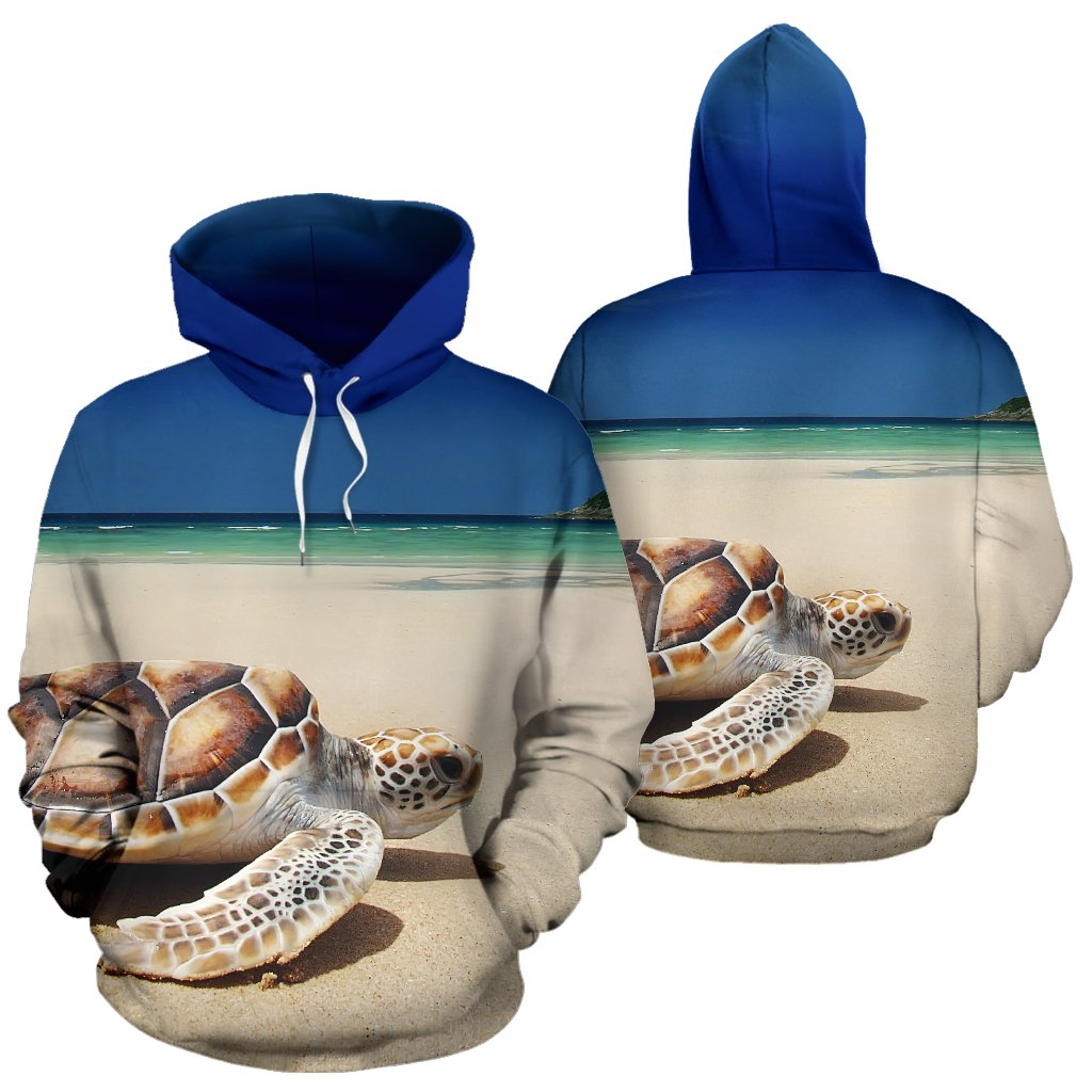 Sea Turtle on the Beach All Over Print Hoodie