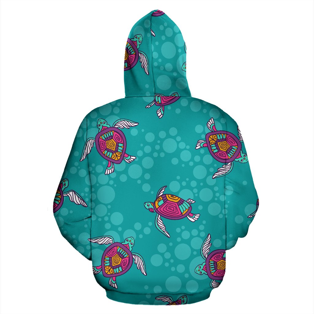 Sea Turtle Pattern All Over Zip Up Hoodie