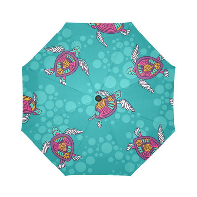 Sea Turtle Pattern Automatic Foldable Umbrella