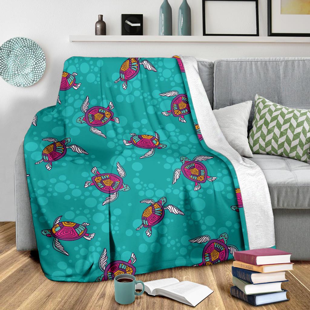 Sea Turtle Pattern Fleece Blanket