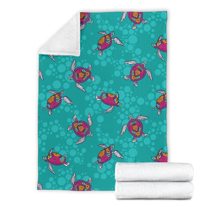 Sea Turtle Pattern Fleece Blanket