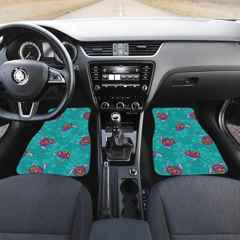 Sea Turtle Pattern Front and Back Car Floor Mats