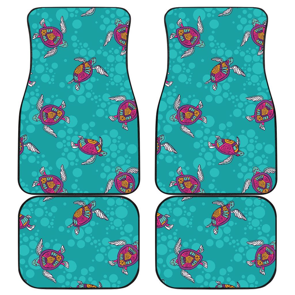 Sea Turtle Pattern Front and Back Car Floor Mats