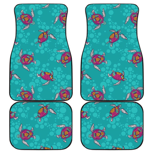 Sea Turtle Pattern Front and Back Car Floor Mats
