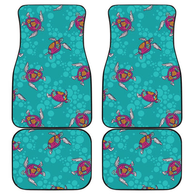 Sea Turtle Pattern Front and Back Car Floor Mats