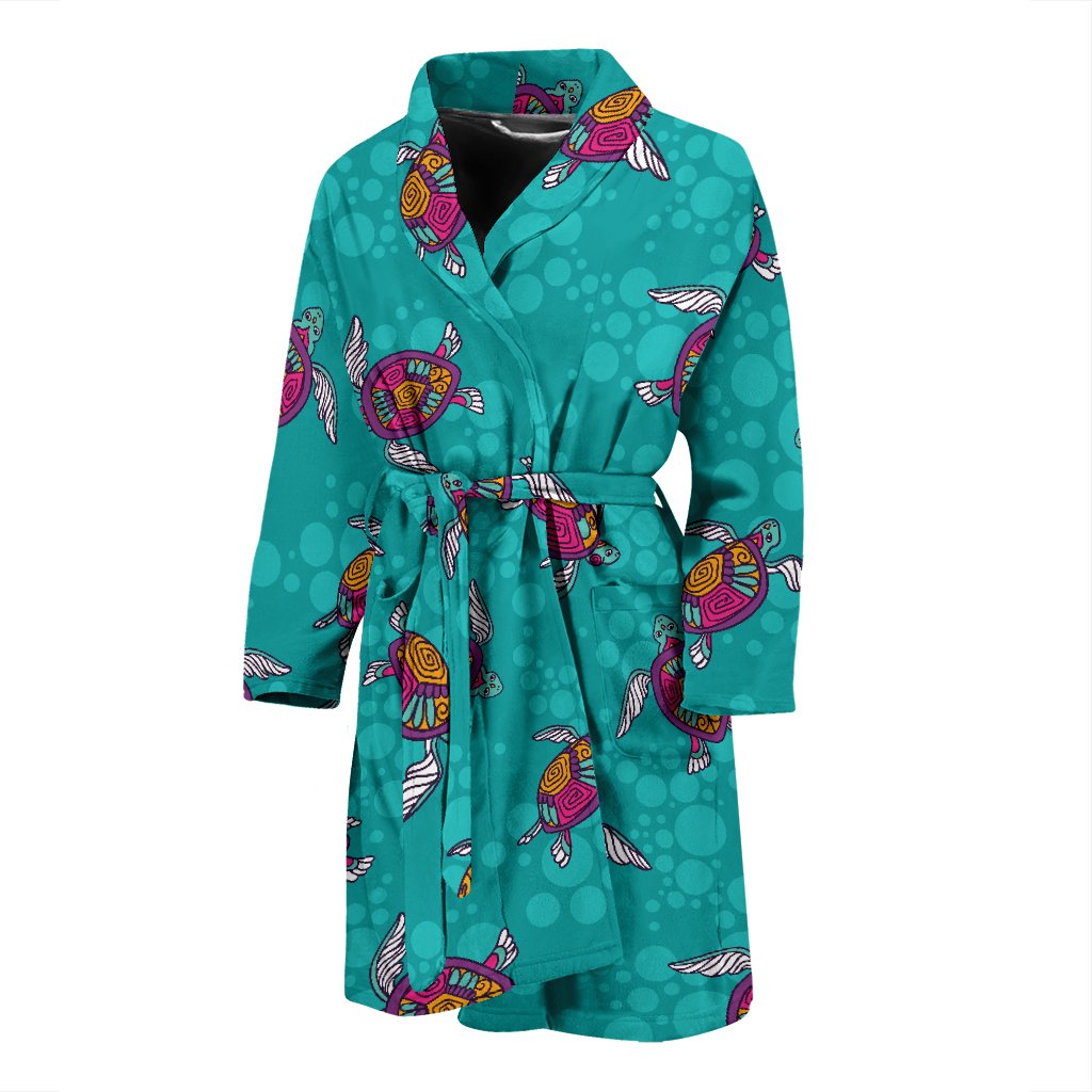 Sea Turtle Pattern Men Bath Robe