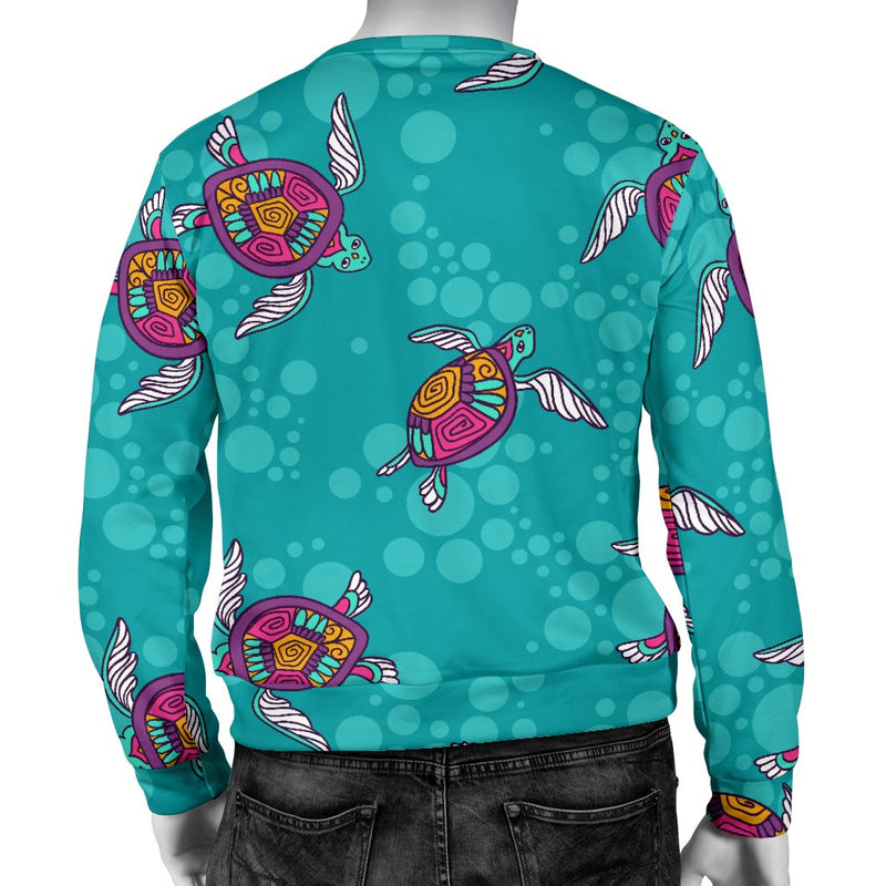 Sea Turtle Pattern Men Crewneck Sweatshirt