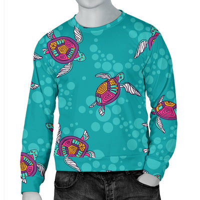 Sea Turtle Pattern Men Crewneck Sweatshirt