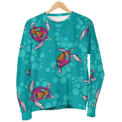 Sea Turtle Pattern Men Crewneck Sweatshirt