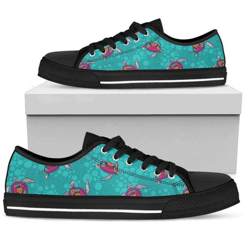 Sea Turtle Pattern Men Low Top Shoes