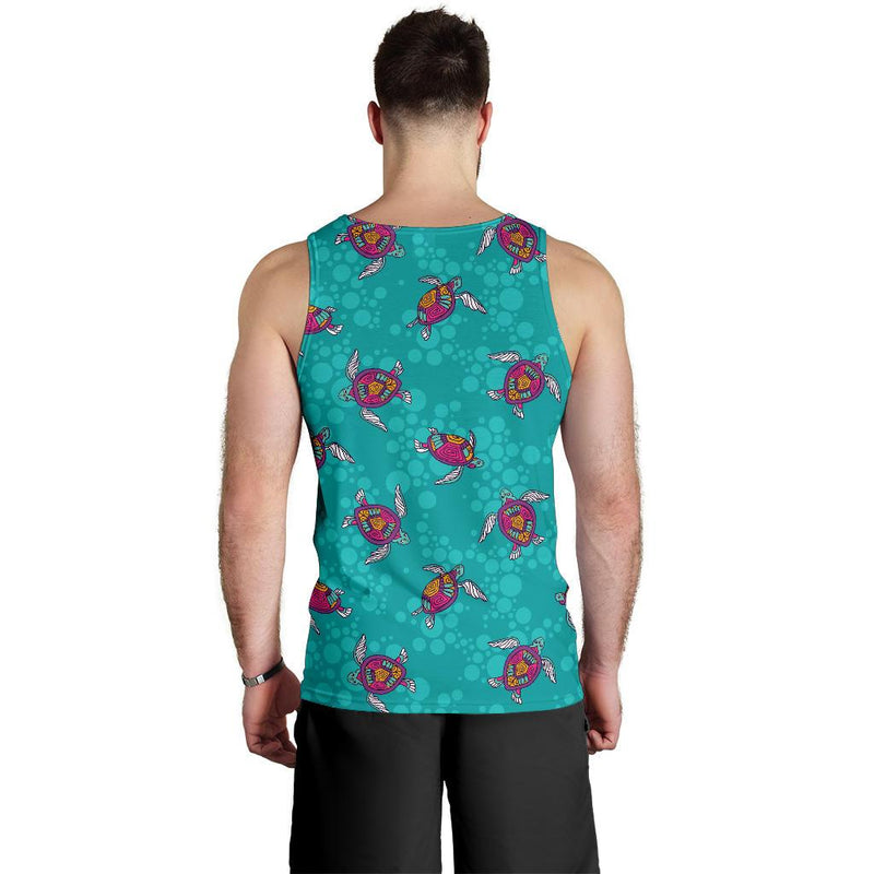 Sea Turtle Pattern Men Tank Top