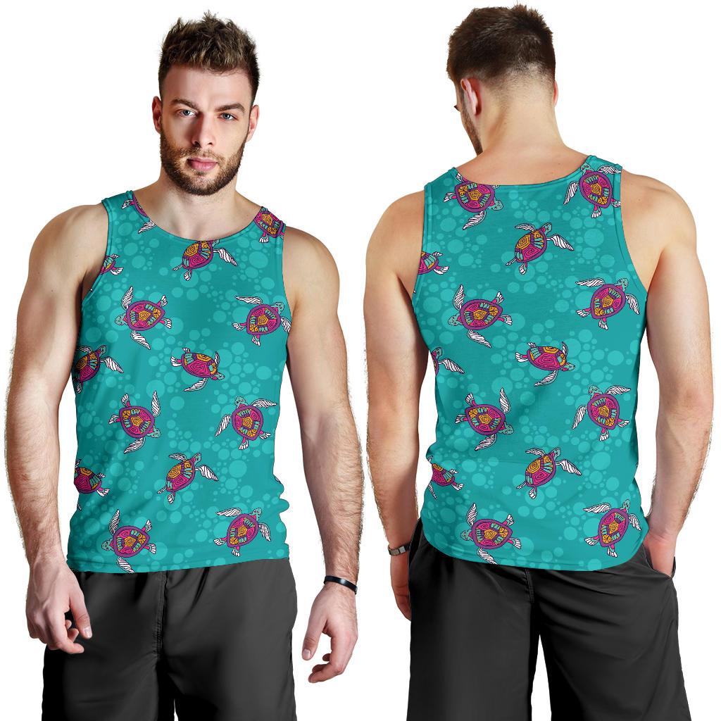 Sea Turtle Pattern Men Tank Top