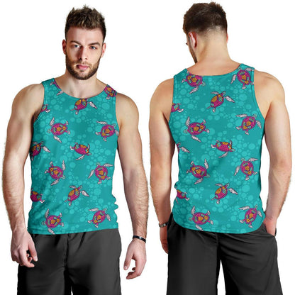 Sea Turtle Pattern Men Tank Top