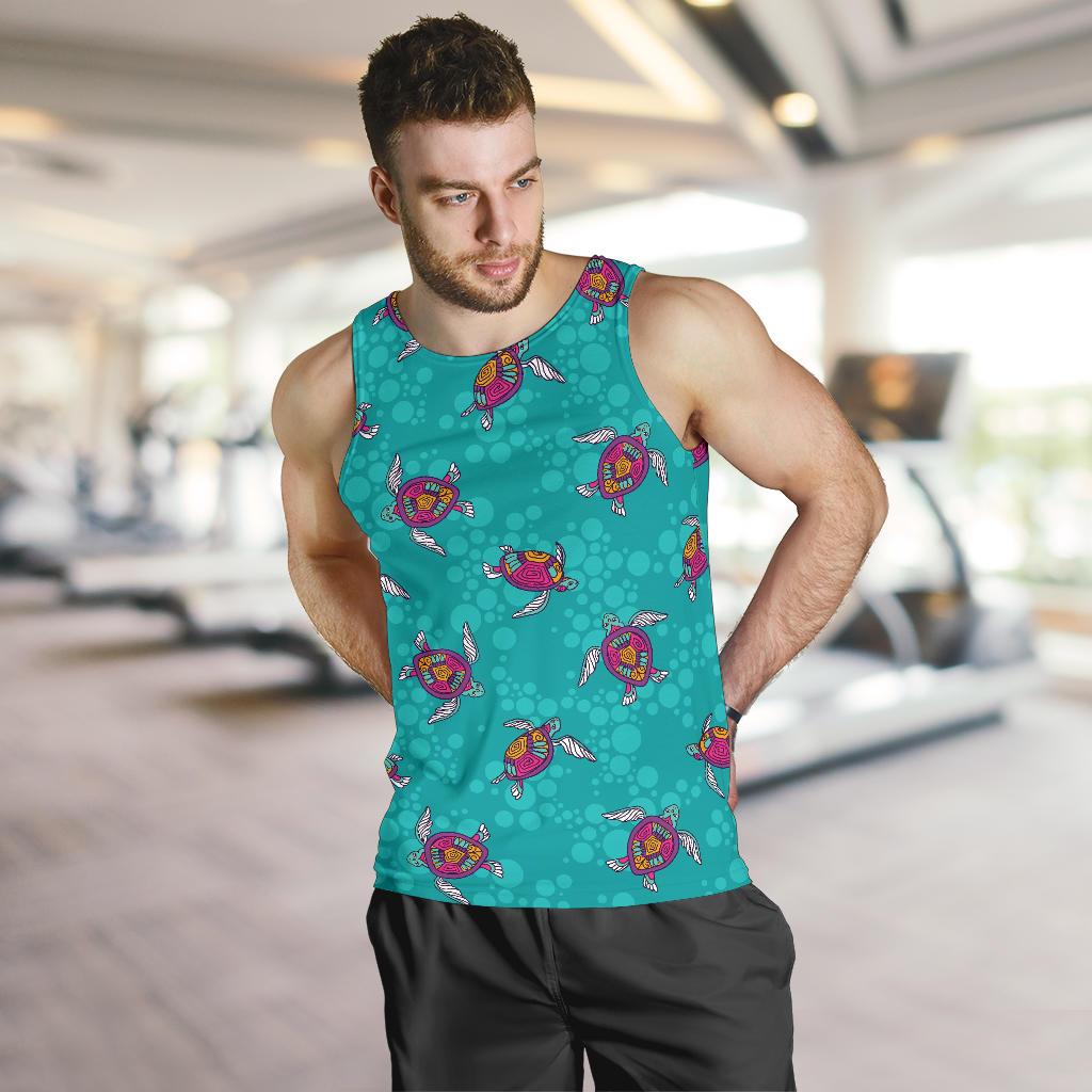 Sea Turtle Pattern Men Tank Top