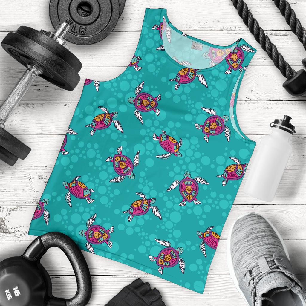 Sea Turtle Pattern Men Tank Top