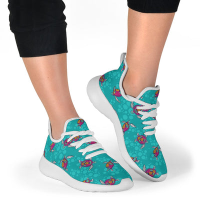 Sea Turtle Pattern Mesh Knit Sneakers Shoes