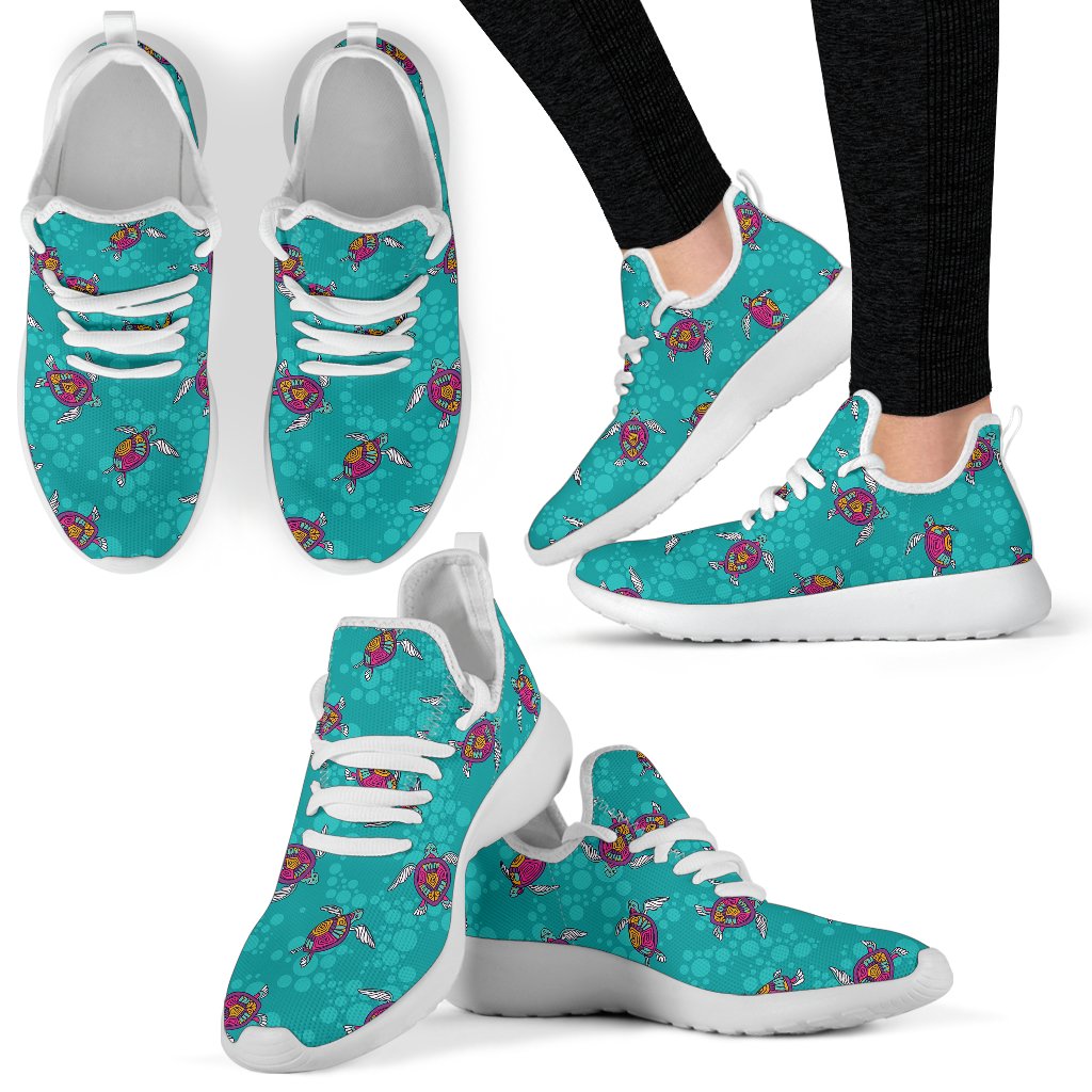 Sea Turtle Pattern Mesh Knit Sneakers Shoes