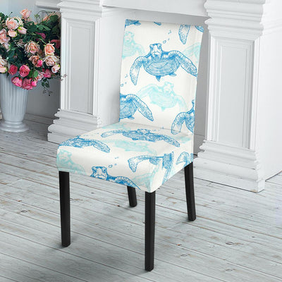 Sea Turtle Pattern Print Design T01 Dining Chair Slipcover-JORJUNE.COM