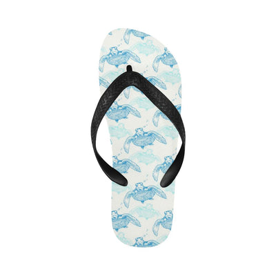 Sea Turtle Pattern Print Design T01 Flip Flops-JorJune