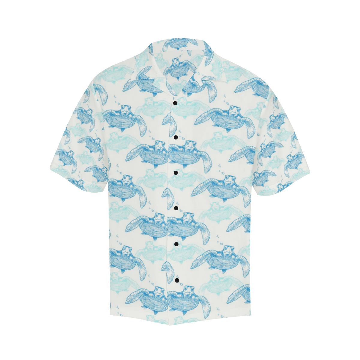 Sea Turtle Pattern Print Design T01 Men Hawaiian Shirt-JorJune