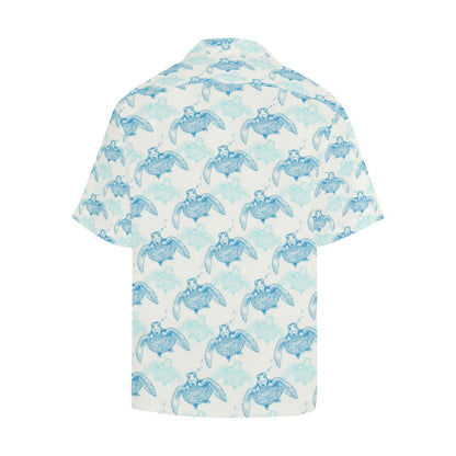 Sea Turtle Pattern Print Design T01 Men Hawaiian Shirt-JorJune