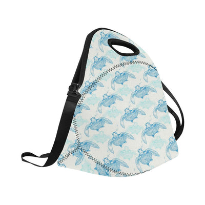 Sea Turtle Pattern Print Design T01 Neoprene Lunch Bag-JorJune