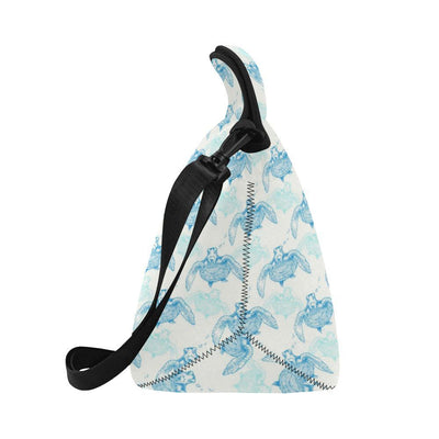 Sea Turtle Pattern Print Design T01 Neoprene Lunch Bag-JorJune