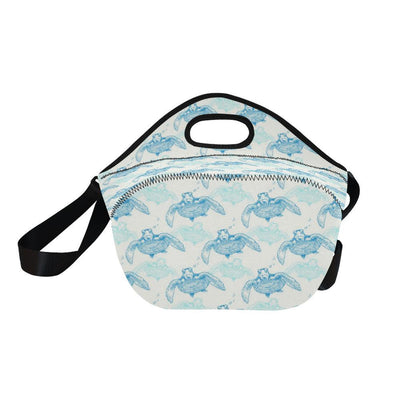 Sea Turtle Pattern Print Design T01 Neoprene Lunch Bag-JorJune