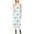 Sea Turtle Pattern Print Design T01 Sleeveless Open Fork Long Dress