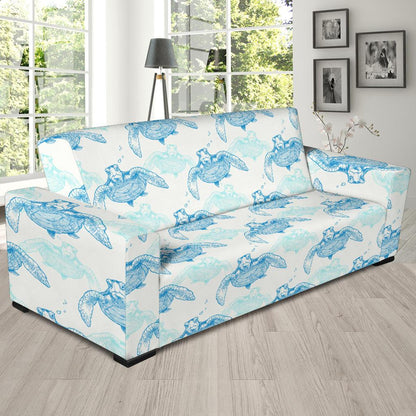 Sea Turtle Pattern Print Design T01 Sofa Slipcover-JORJUNE.COM