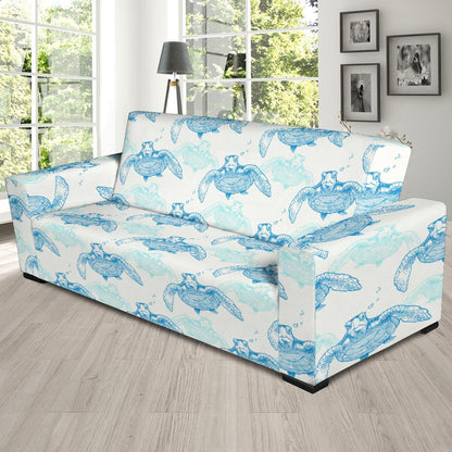 Sea Turtle Pattern Print Design T01 Sofa Slipcover-JORJUNE.COM