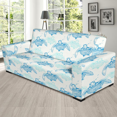 Sea Turtle Pattern Print Design T01 Sofa Slipcover-JORJUNE.COM