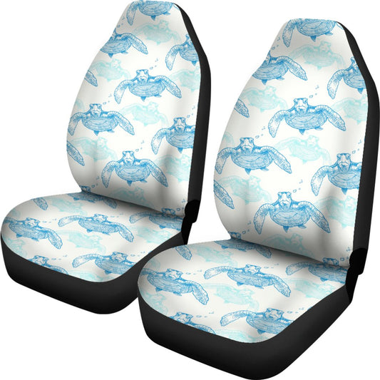 Sea Turtle Pattern Print Design T01 Universal Fit Car Seat Covers-JorJune