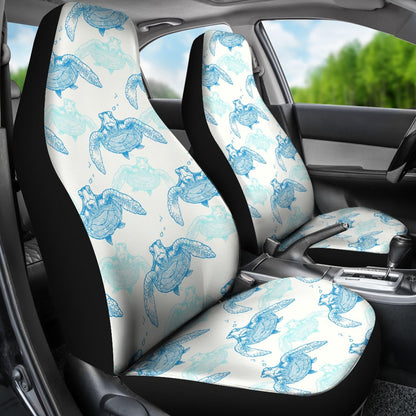 Sea Turtle Pattern Print Design T01 Universal Fit Car Seat Covers-JorJune