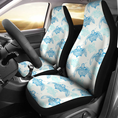 Sea Turtle Pattern Print Design T01 Universal Fit Car Seat Covers-JorJune