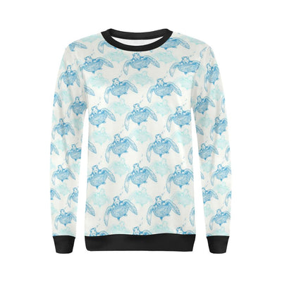 Sea Turtle Pattern Print Design T01 Women Long Sleeve Sweatshirt-JorJune